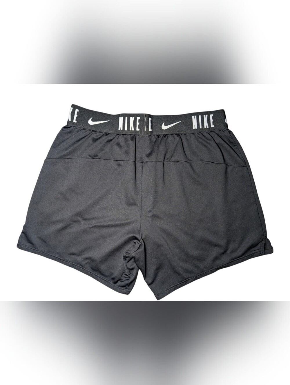 Nike Girls Black Athletic Shorts with Logo Waistband - Picture 2 of 7